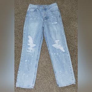 No Boundaries Women's / Junior's Size 7 Distressed Button Fly Jeans .